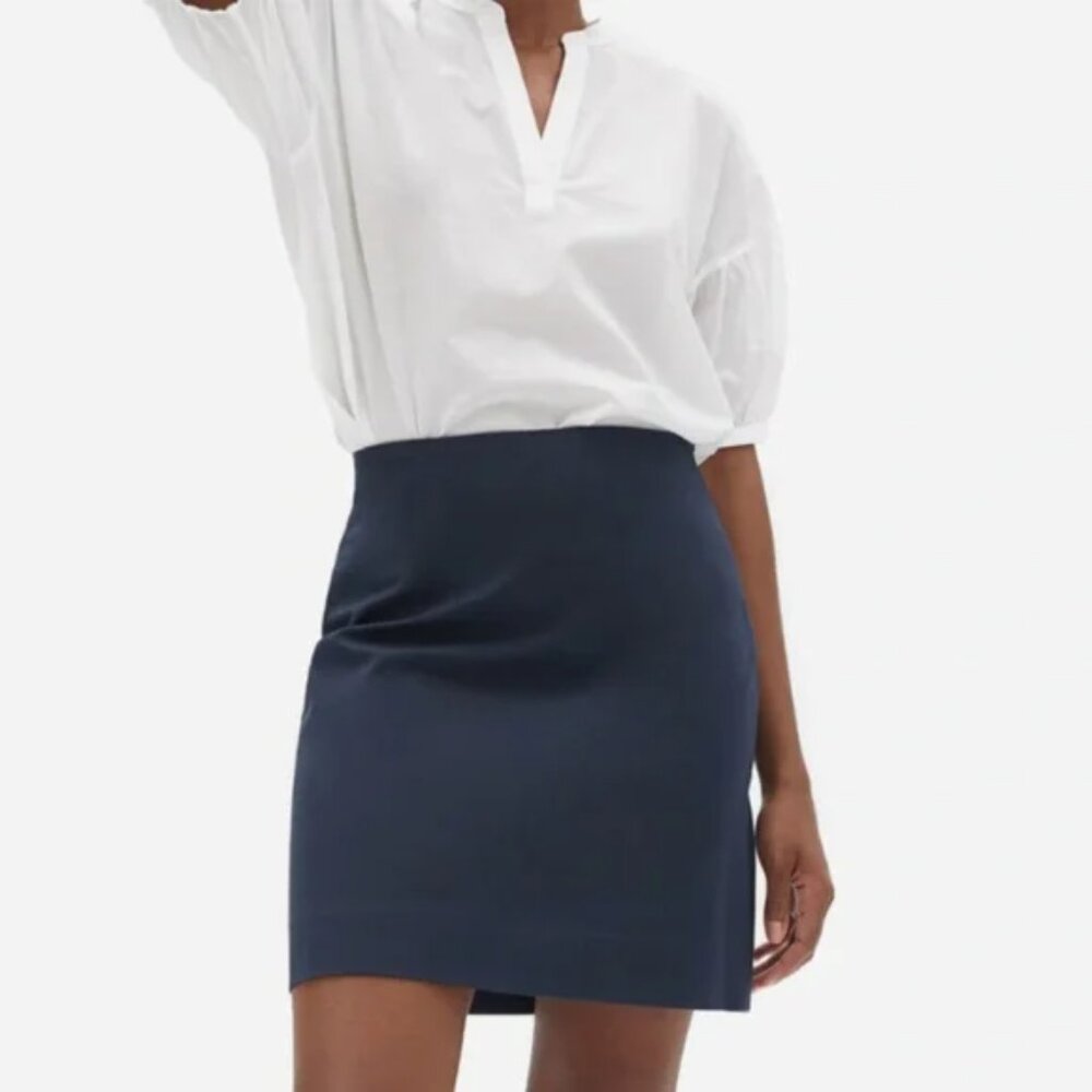 Everlane Almost Mini A-Line Skirt Navy Size 2 Stretchy Like New